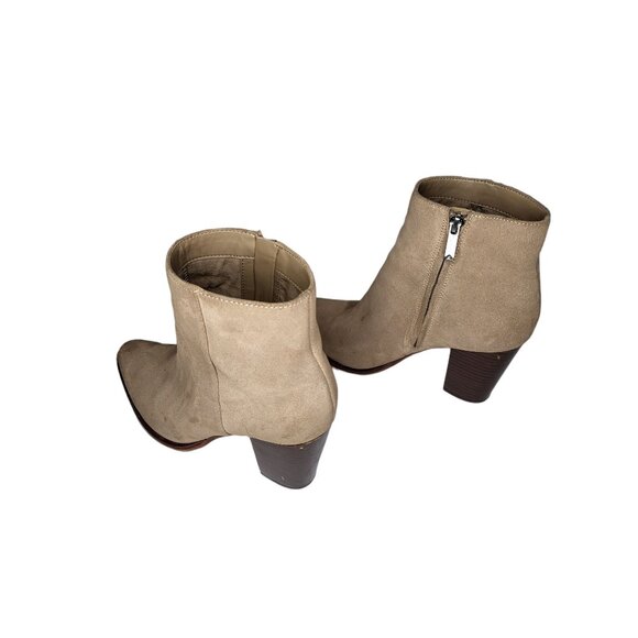 Sam Edelman Blake Ankle Boots Women Sz 8 Suede Leather Zip Up Block Heel Winter - Picture 2 of 6